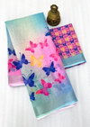 MG 429 Linen Butterfly Printed Sarees Wholesale Price In Surat